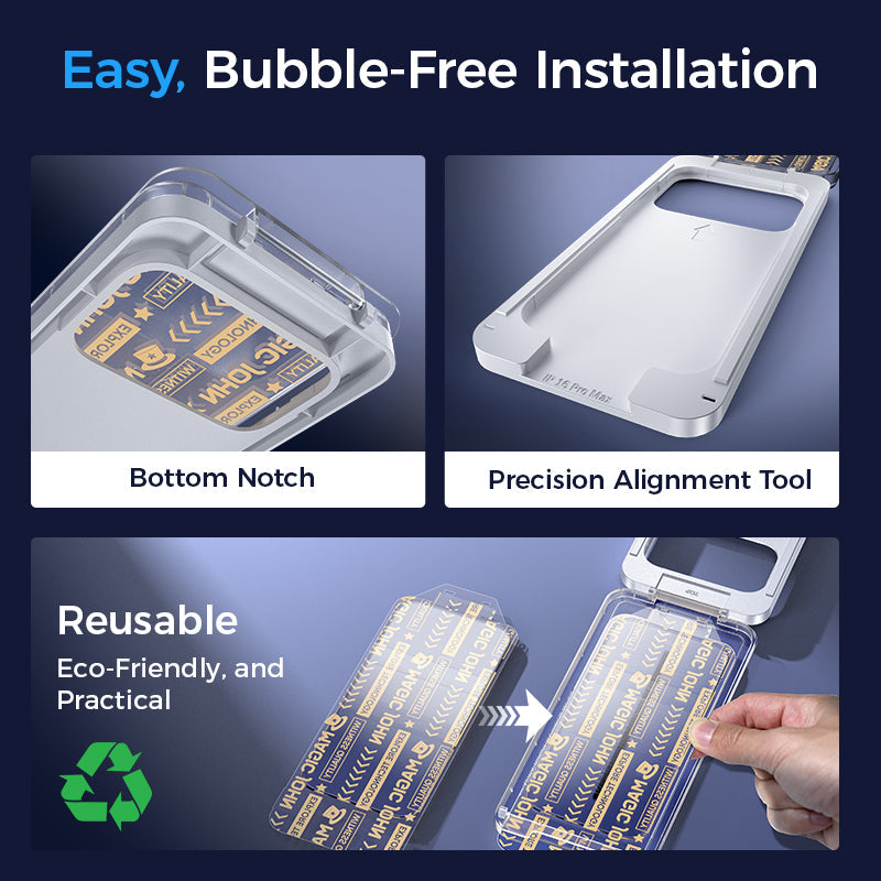 MAGIC JOHN 3rd Generation Screen Protector for iPhone 17/Air/Pro/Pro Max- Automatic Dust Free Eco-Friendly Protection